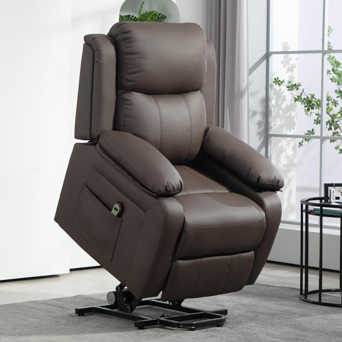 FERNSEHSESSEL DE-15401 elektrisch verstellbar mit Aufstehhilfe Braun - Braun, Leder (76/105/90cm) - ComfortXL