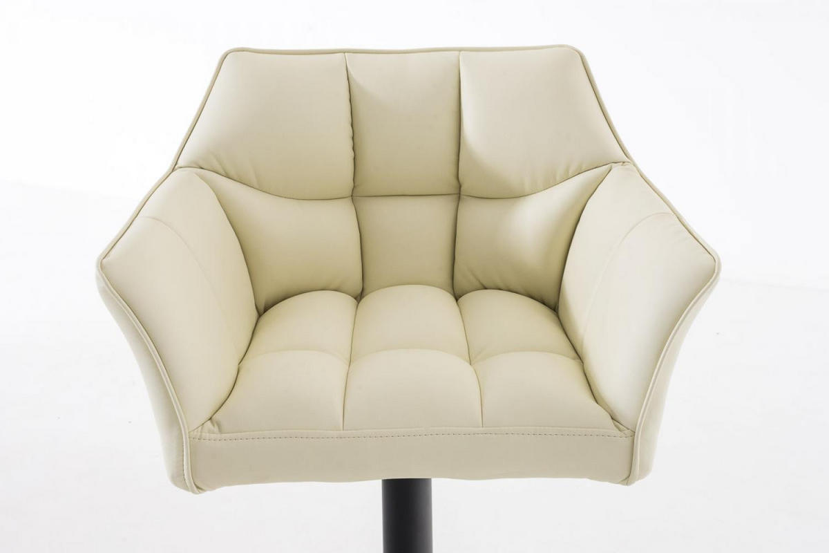 BARHOCKER Lederlook Creme - Creme/Schwarz, Textil/Metall (64/88/45cm) - CLP