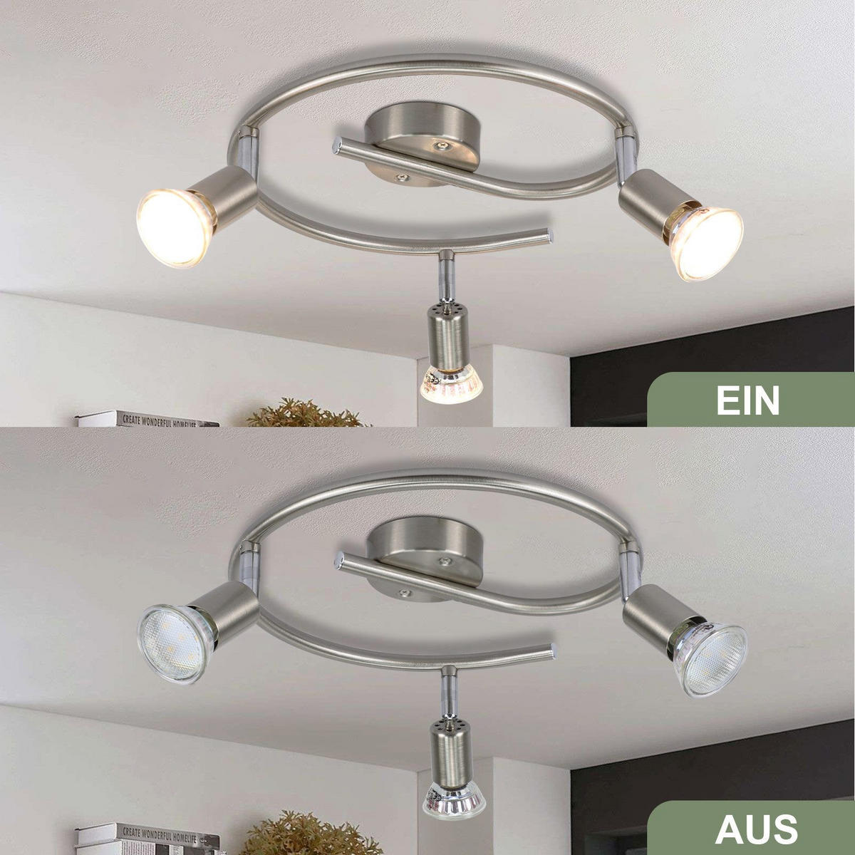 DECKENLEUCHTE Lyng 42/15/42cm - Silberfarben, Metall (42/15/42cm) - Nettlife