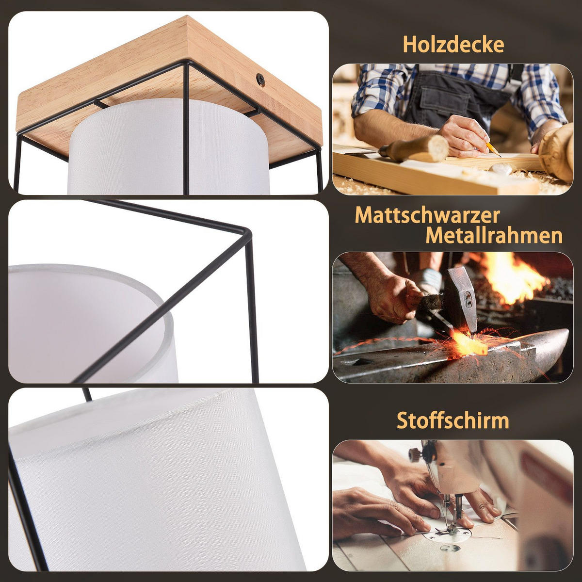 DECKENLEUCHTE Manzo 13.5/13.5/21 cm - Schwarz, Metall (13.5/13.5/21cm) - Nettlife