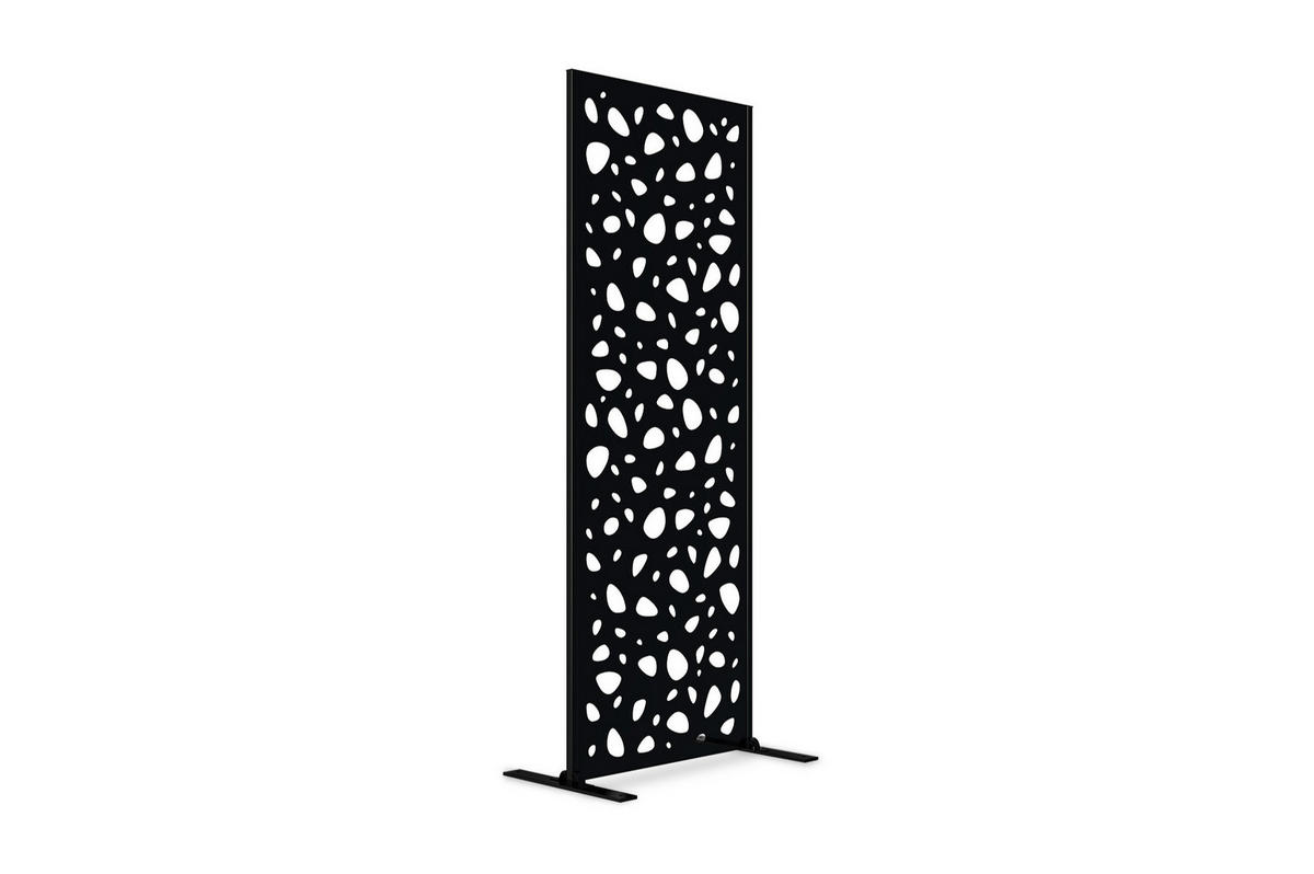 SICHTSCHUTZPANEELE dekorativ 2er-Set Sunny schwarz H.160cm Vollmuster - Schwarz, Metall (60/160cm) - Casanoov