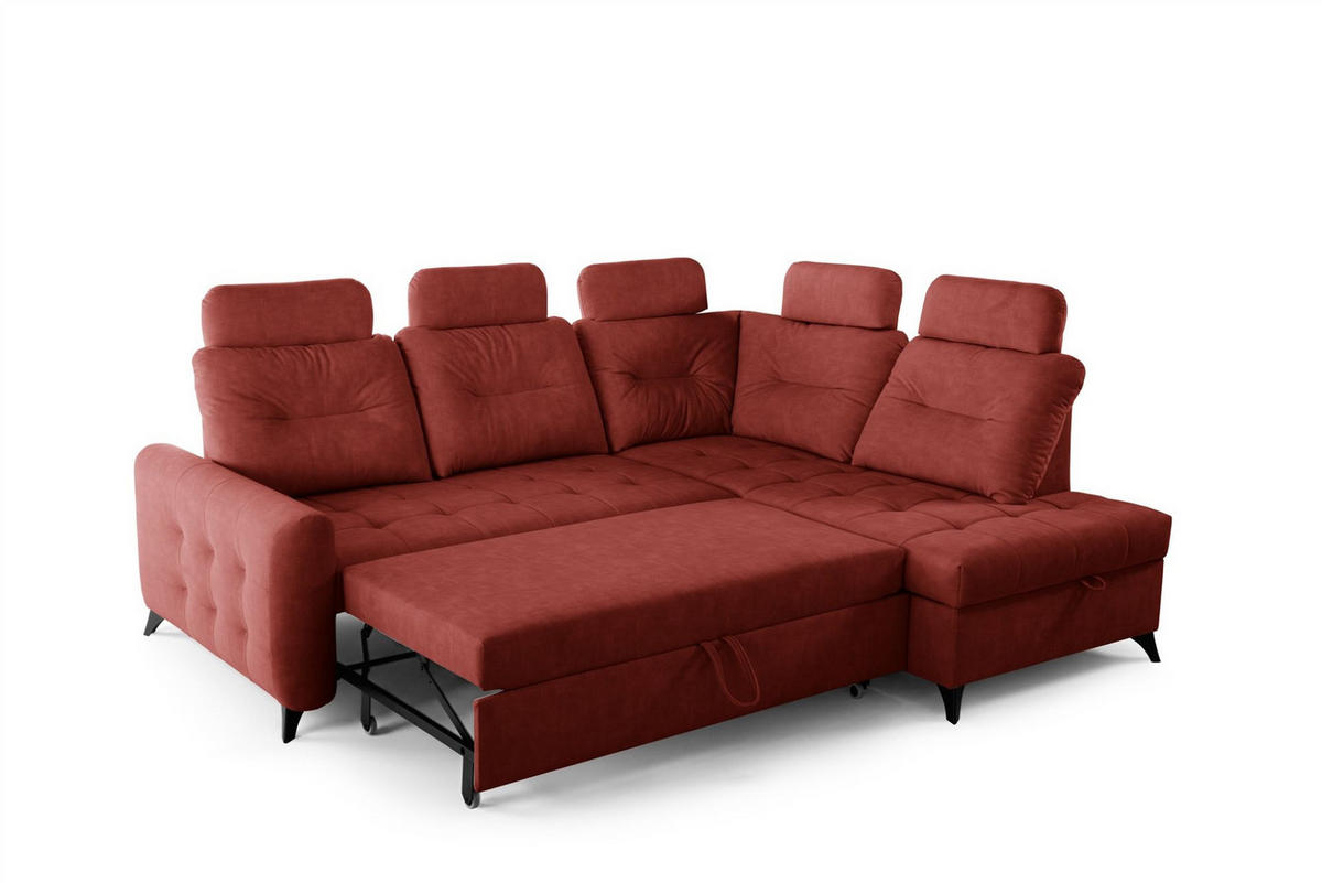 ECKSOFA Wendie - Rot, Holzwerkstoff/Textil (250/200cm) - Fun Möbel