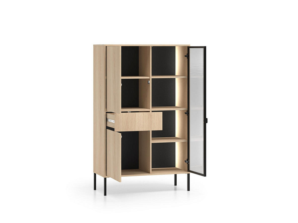 VITRINE – 92 cm – Barnee – Kaschmir - Kaschmir, Holzwerkstoff (92/150/40cm) - hi-markt