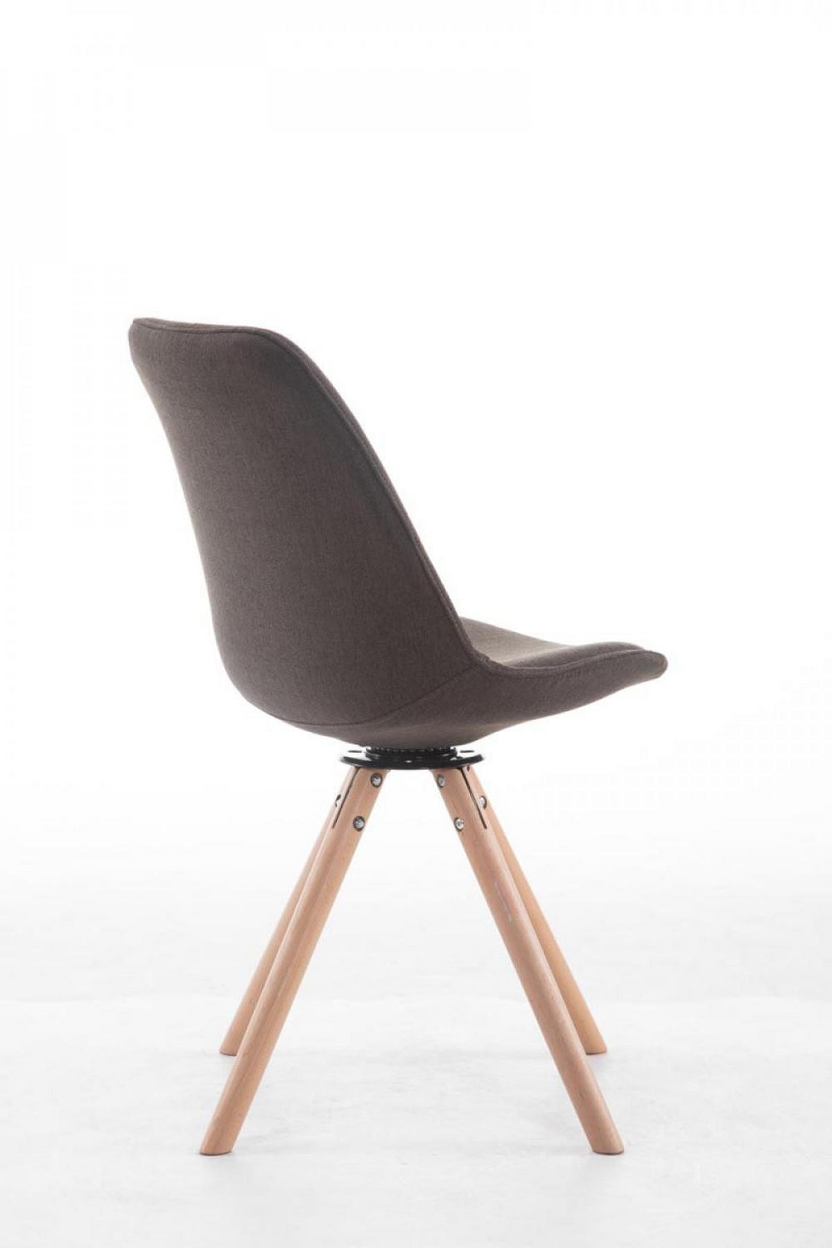 BESUCHERSTUHL Stoff dunkelgrau - Eukalyptusholzfarben/Dunkelgrau, Holz/Textil (48/84/56cm) - CLP