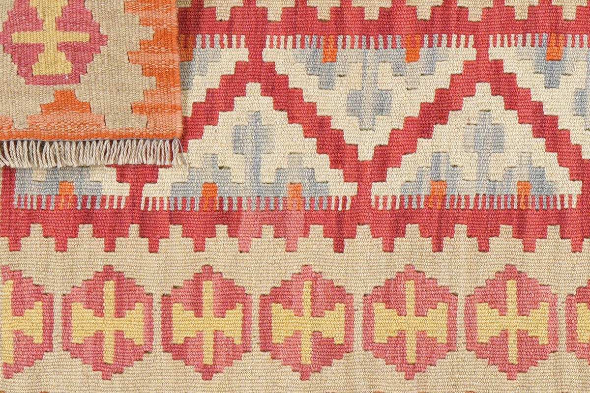 KELIM-LÄUFER handgewebt Gashgai Rot 200/63 cm Schurwolle - Rot, Textil (63/200cm) - Looma
