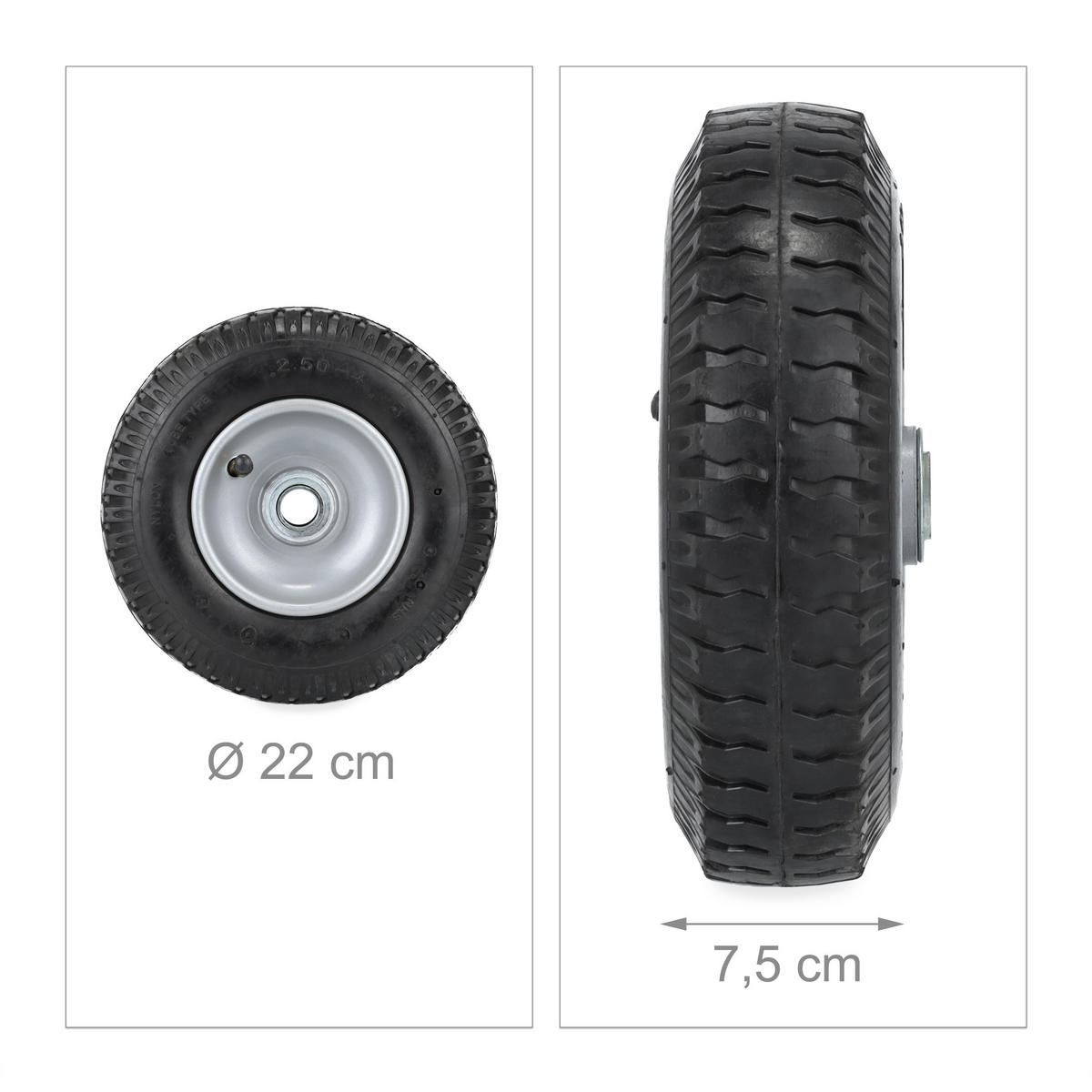 2xSCHUBKARRENRAD - Multicolor, Kunststoff/Metall (22/22/7.5cm) - Relaxdays