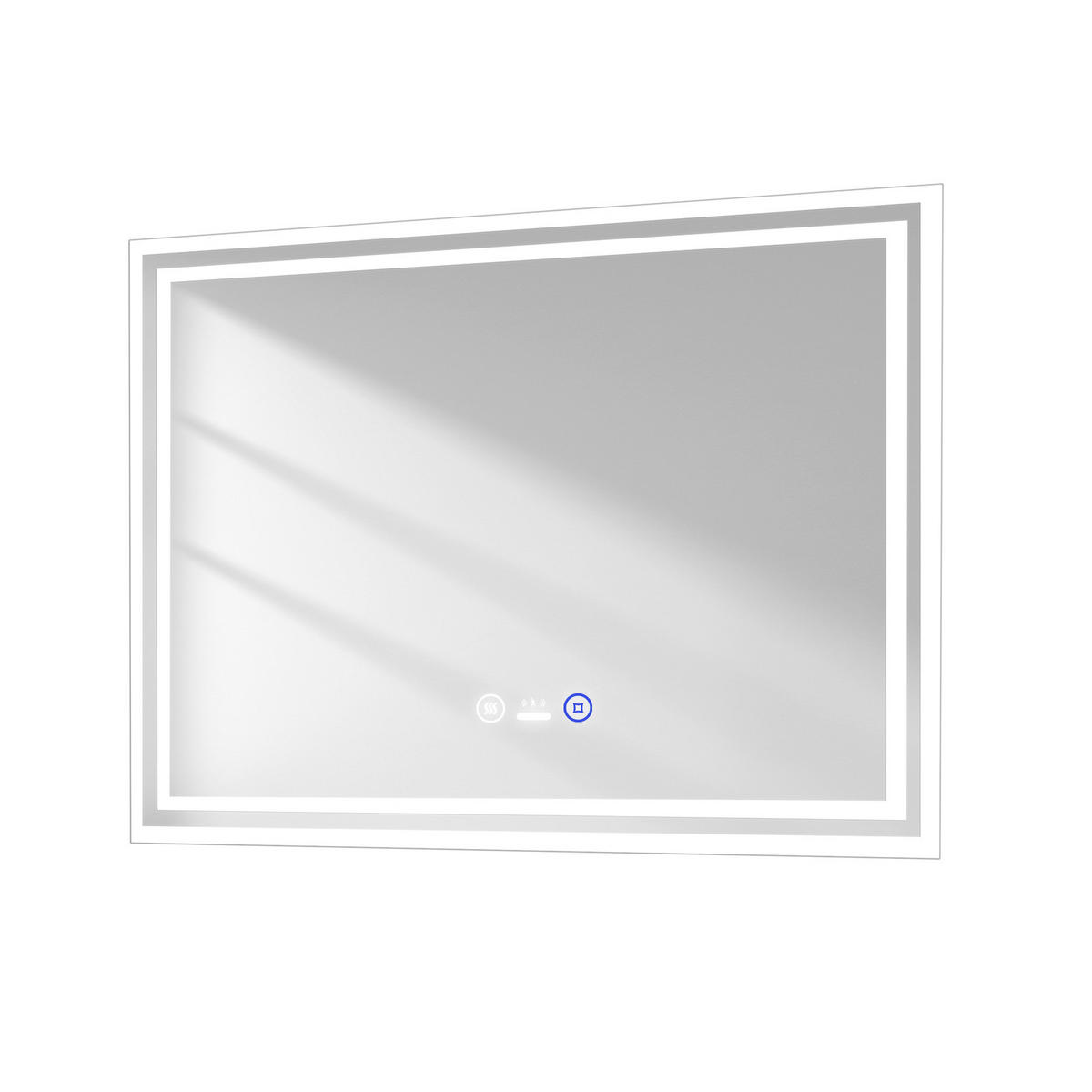 BADSPIEGEL mit Beleuchtung mit Bewegungssensor, 80/60/3,5 cm - Weiß, Glas (60/3.5/80cm) - EMKE