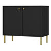 SIDEBOARD Oktio Schwarz-Graphit 84 cm - Goldfarben/Schwarz, Holzwerkstoff/Metall (83.6/73.9/40.8cm) - Selsey