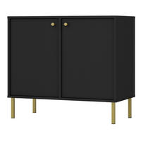 SIDEBOARD Oktio Schwarz-Graphit 84 cm - Goldfarben/Schwarz, Holzwerkstoff/Metall (83.6/73.9/40.8cm) - Selsey