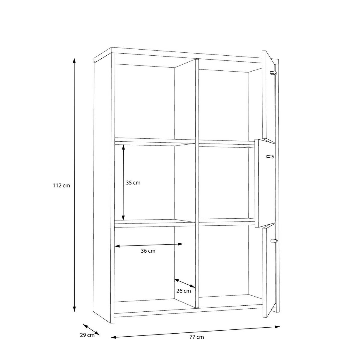KOMMODE - Dunkelgrau/Schwarz, Holzwerkstoff/Kunststoff (77/113/30cm) - home24