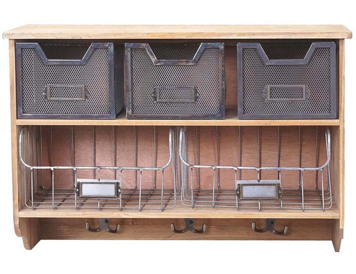 WANDGARDEROBE KÜCHENREGAL Braun - Braun, Holz (60/42/24cm) - MCW