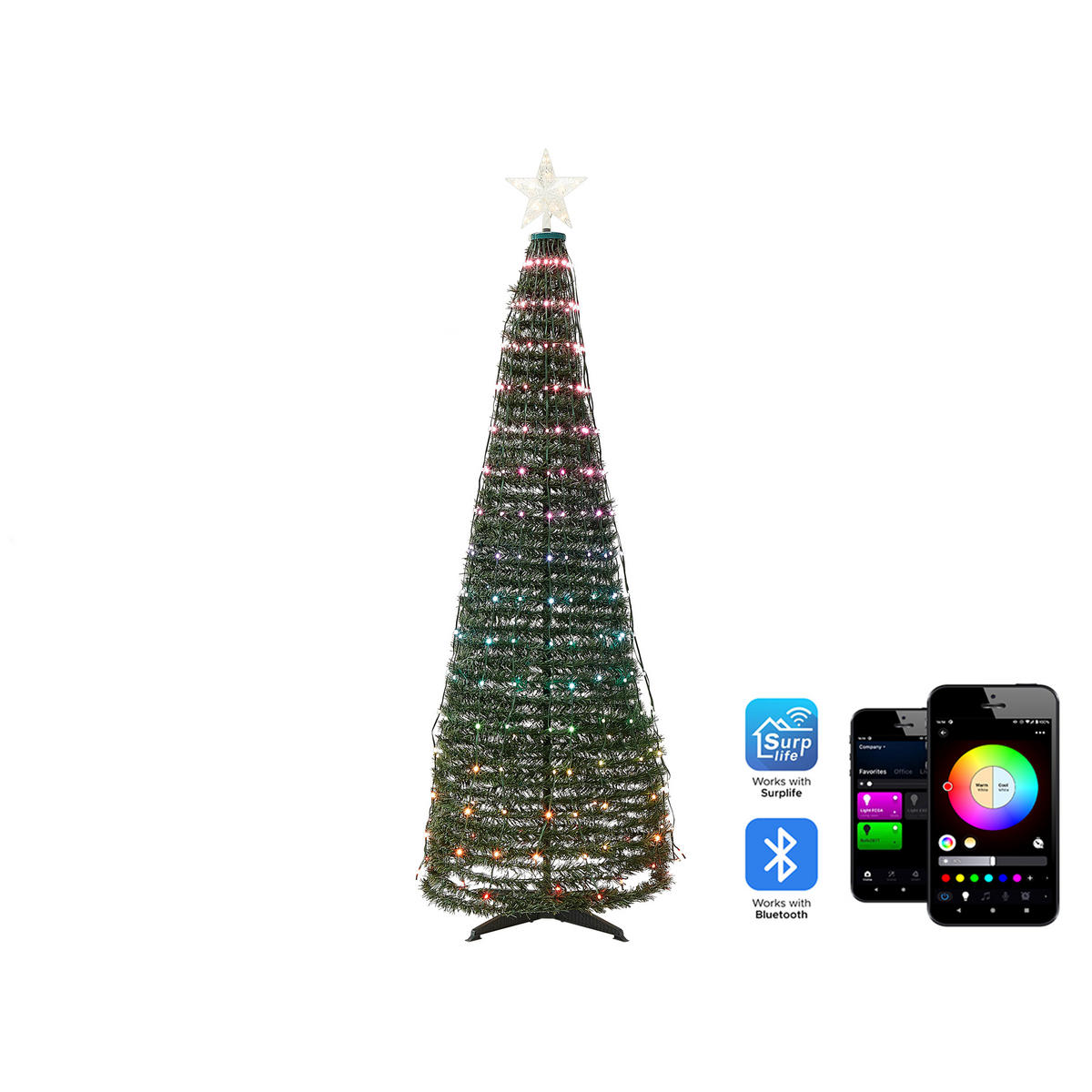 WEIHNACHTSBAUM 188 cm Grün Saarloq - Grün, Kunststoff (188cm) - Beliani