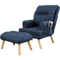 SESSEL Memo mit Fußhocker Rückenlehne 5-stufig einstellbar, dunkelblau - Dunkelblau, Kunststoff (107/95/66cm) - Margaret Hadas24