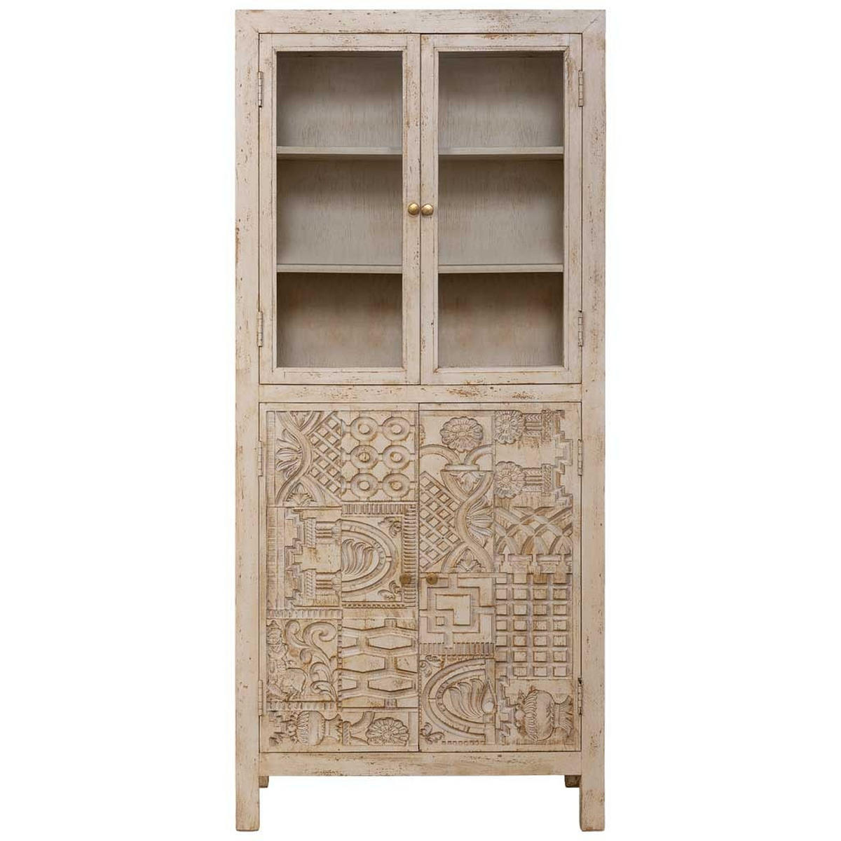 VITRINE aus holz 80x40x180cm - Beige, Holz (80/180/40cm) - Wanderlust