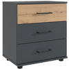 NACHTKONSOLE Taiga Eiche Artisan / graphit 52 / 38 / 58cm - Eichefarben/Graphitfarben, Holz/Holzwerkstoff (52/58/38cm) - Wimex