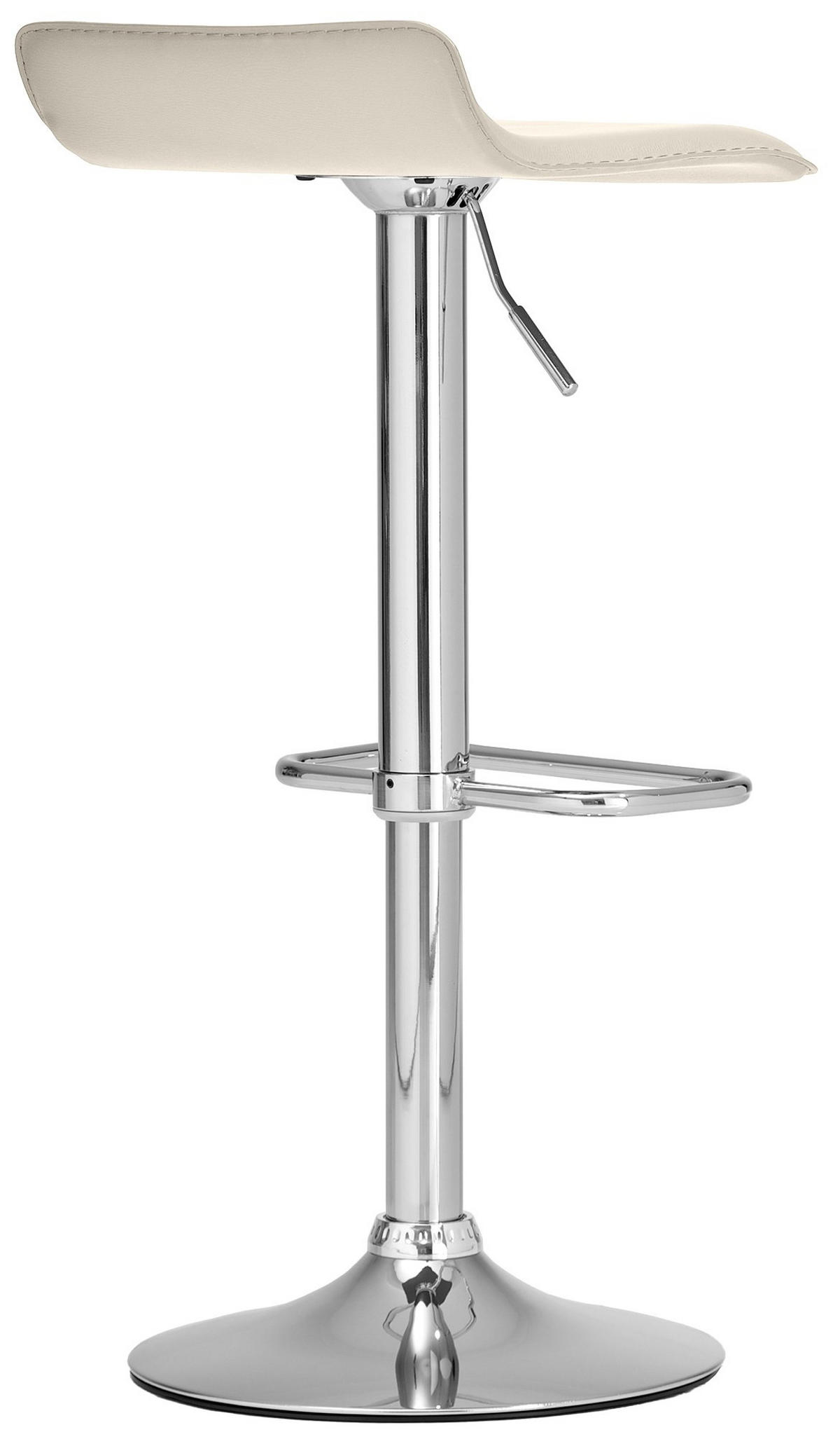 BARHOCKER Lederlook creme - Chromfarben/Creme, Textil/Metall (38/65/41cm) - CLP