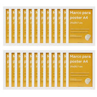 RAHMEN Set mit 24 aus MDF und Acrylglas Schutz und Aussteller für Fotografien, Bilder, Poster, Gemälde, Dekoration für Haus Farbe Weiß A4 - Weiß, Holz (21/3/29.7cm) - Nacnic