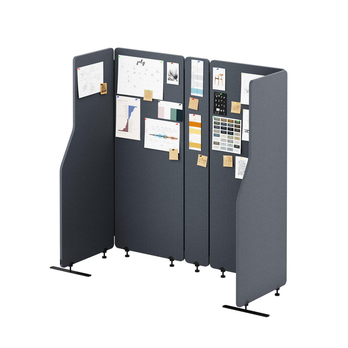 AKUSTIKSCHUTZWAND SADIE - Anthrazit, Metall (260/145/2cm) - Jan Nowak