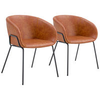 STÜHLE André Cognac 2er-Set - Orange, Kunststoff (57/76/59cm) - Happy Garden