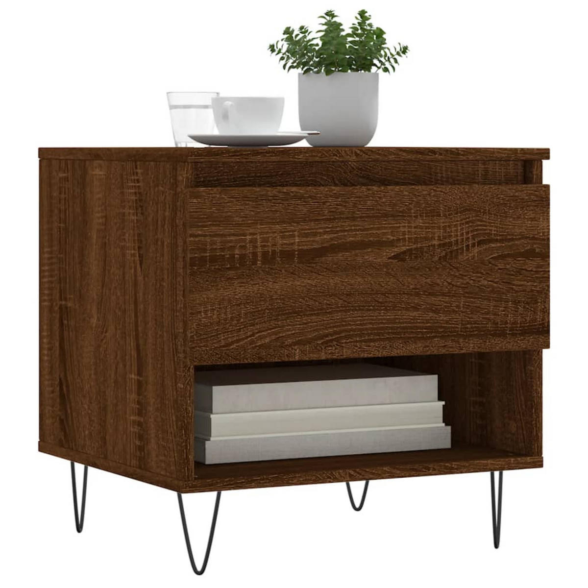 COUCHTISCHE 2 Stk. Braun Eichen-Optik 50x46x50 cm Holzwerkstoff - Braun, Holzwerkstoff (50/50/46cm) - furnicato