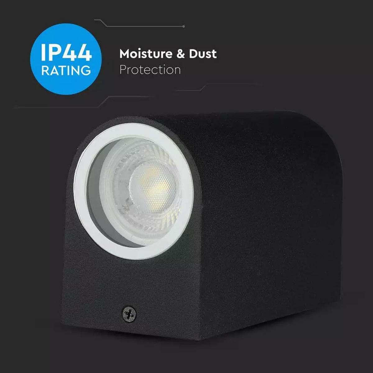LED AUSSEN-WANDLEUCHTE Alu Schwarz - Schwarz, Metall (6.8/15/9.2cm)