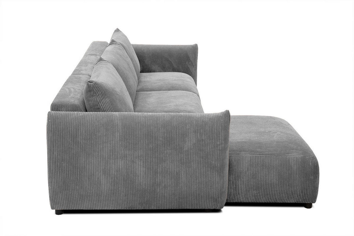 ECKSOFA TAUER 5-Sitzer, hellgrau - Hellgrau/Schwarz, Holzwerkstoff/Kunststoff (173/294cm) - Courtois Laville