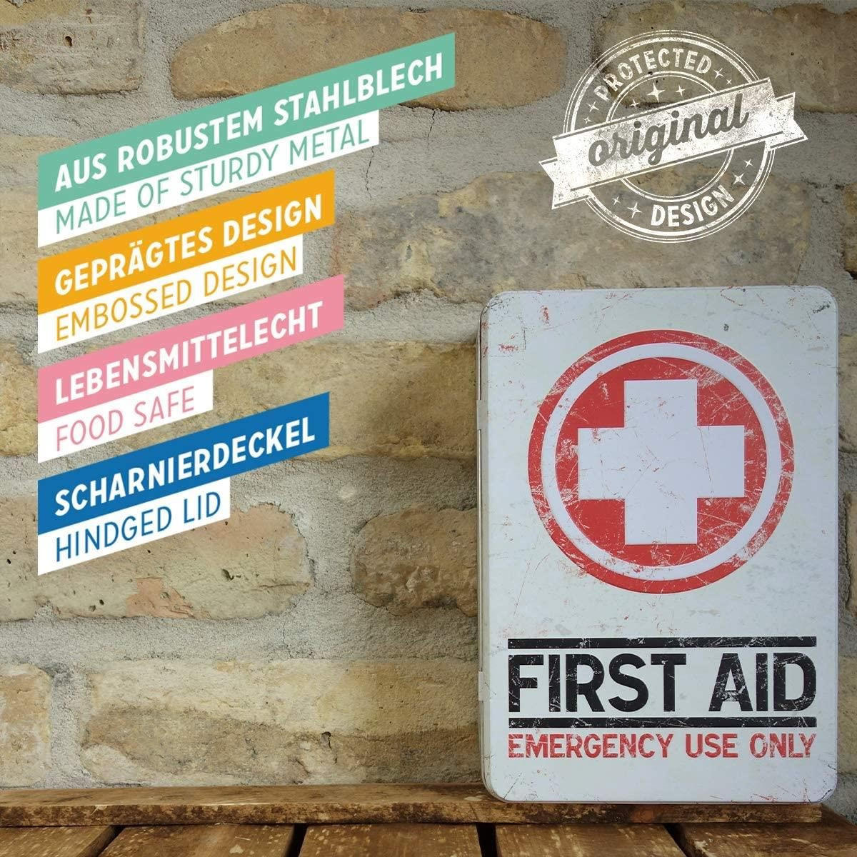 VORRATSDOSE flach Nostalgic Pharmacy First Aid - Multicolor, Metall (23/7/16cm) - Nostalgic-Art
