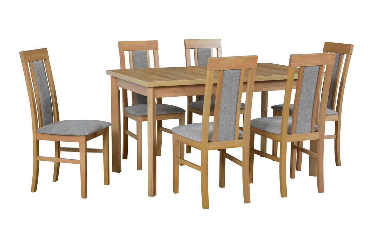 STUHL 2er Set Nilo 2, grandson - Beige/Titanfarben, Holz (43/94/40cm) - Leaf Design