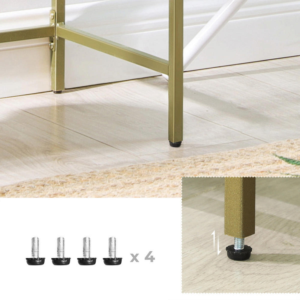KONSOLENTISCH - Goldfarben, Metall (100/30/73cm) - Hansiro
