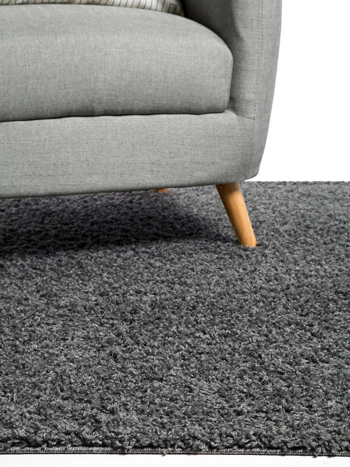 HOCHFLORTEPPICH Swirls Dunkelgrau 80x150 cm - Dunkelgrau, Textil (80/150cm) - benuta