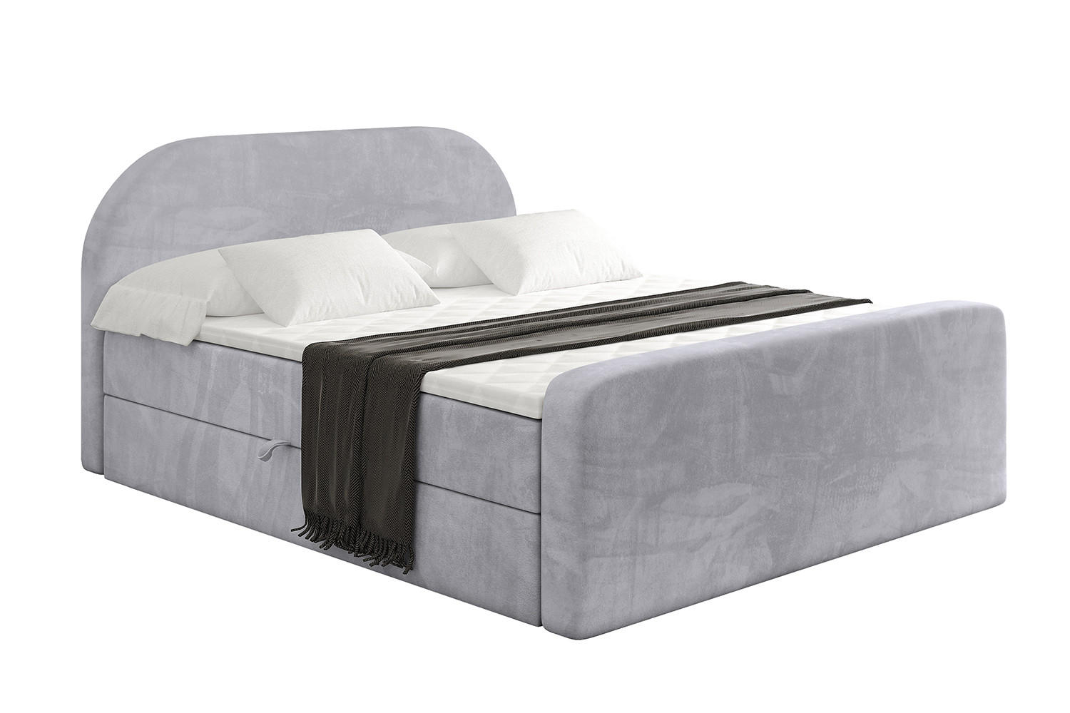 BOXBETT mit Matratze und Lattenrost - NOX-Z - 200x200 - Grau Monolith - Grau, Holzwerkstoff (200/200cm) - ALTDECOR
