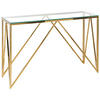 KONSOLENTISCH Glas transparent/gold Weso - Transparent/Goldfarben, Glas (40/120/78cm) - Beliani