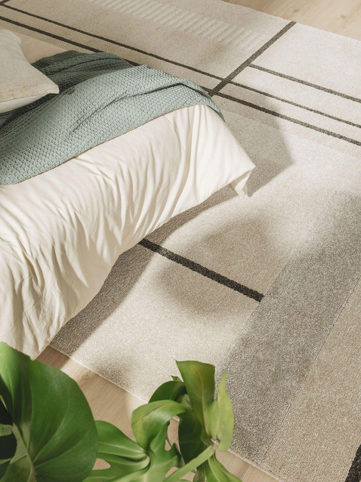 TEPPICH Ida Cream/Anthrazit 200x290 cm - Beige/Grau, Kunststoff (200/1cm) - KUNSTLOFT