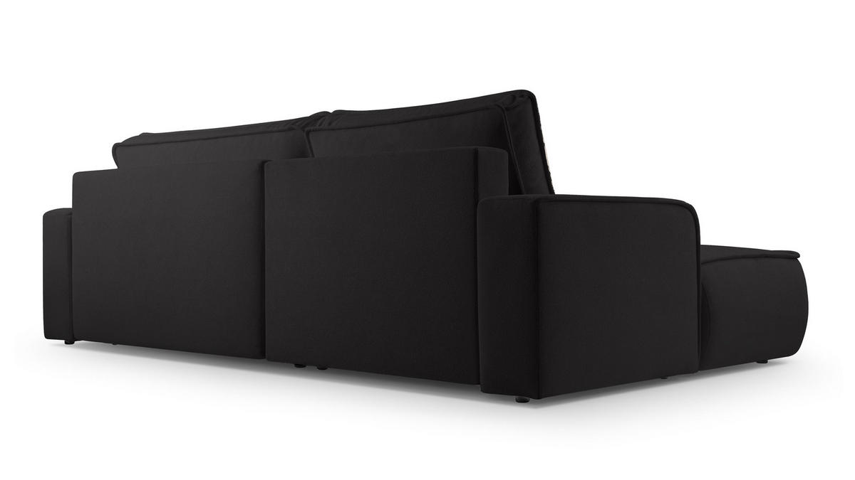 ECKSOFA L Form Ablia Schwarzes 267/168/87 cm mit Schlaffunktion L - Schwarz, Kunststoff/Textil (168/267cm) - AX Living