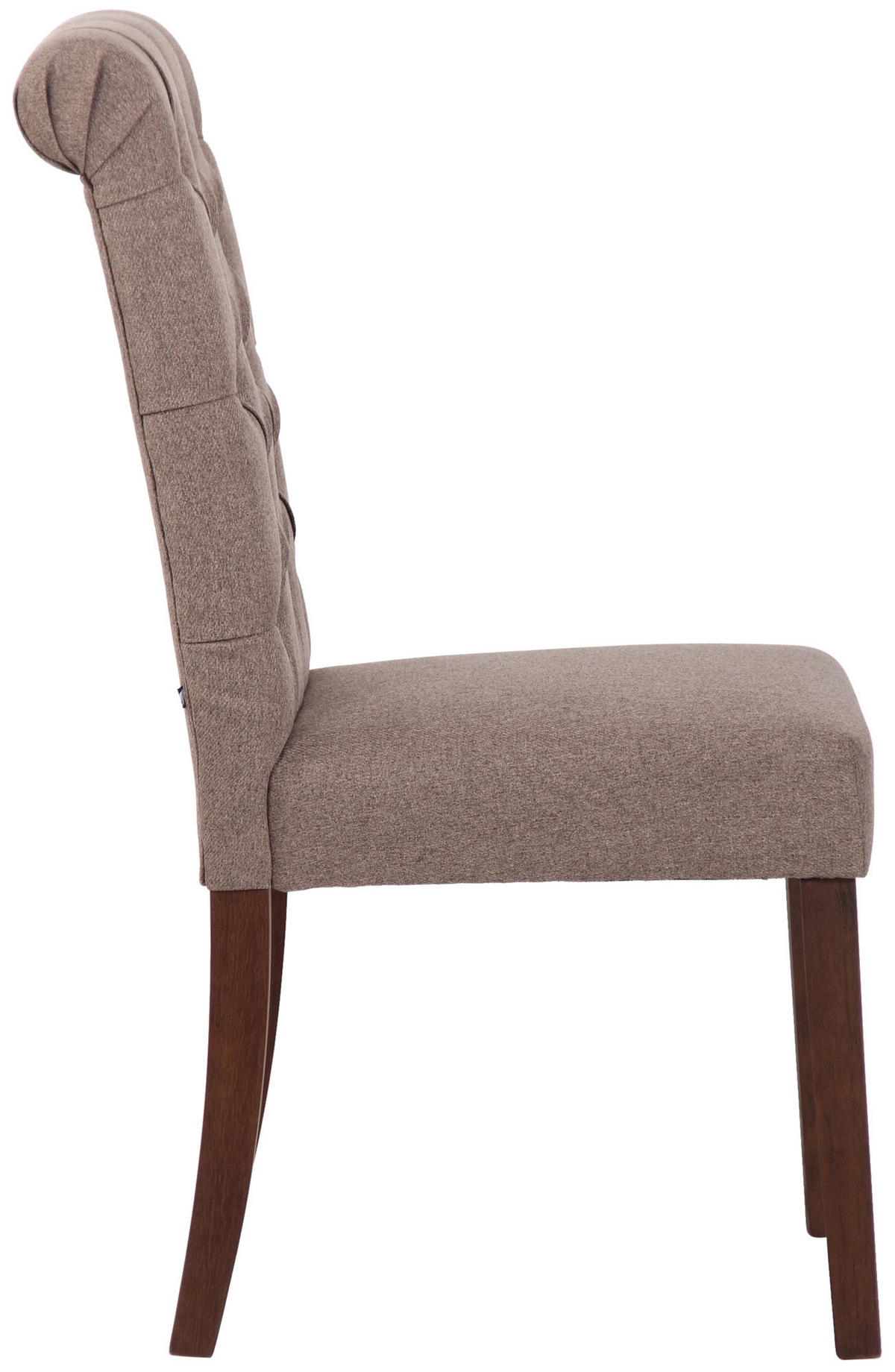 ESSZIMMERSTUHL Lisbon Stoff, Gestell Kautschukholz Braun Taupe - Braun/Grau, Holz/Textil (45/98/63cm) - TPFLiving