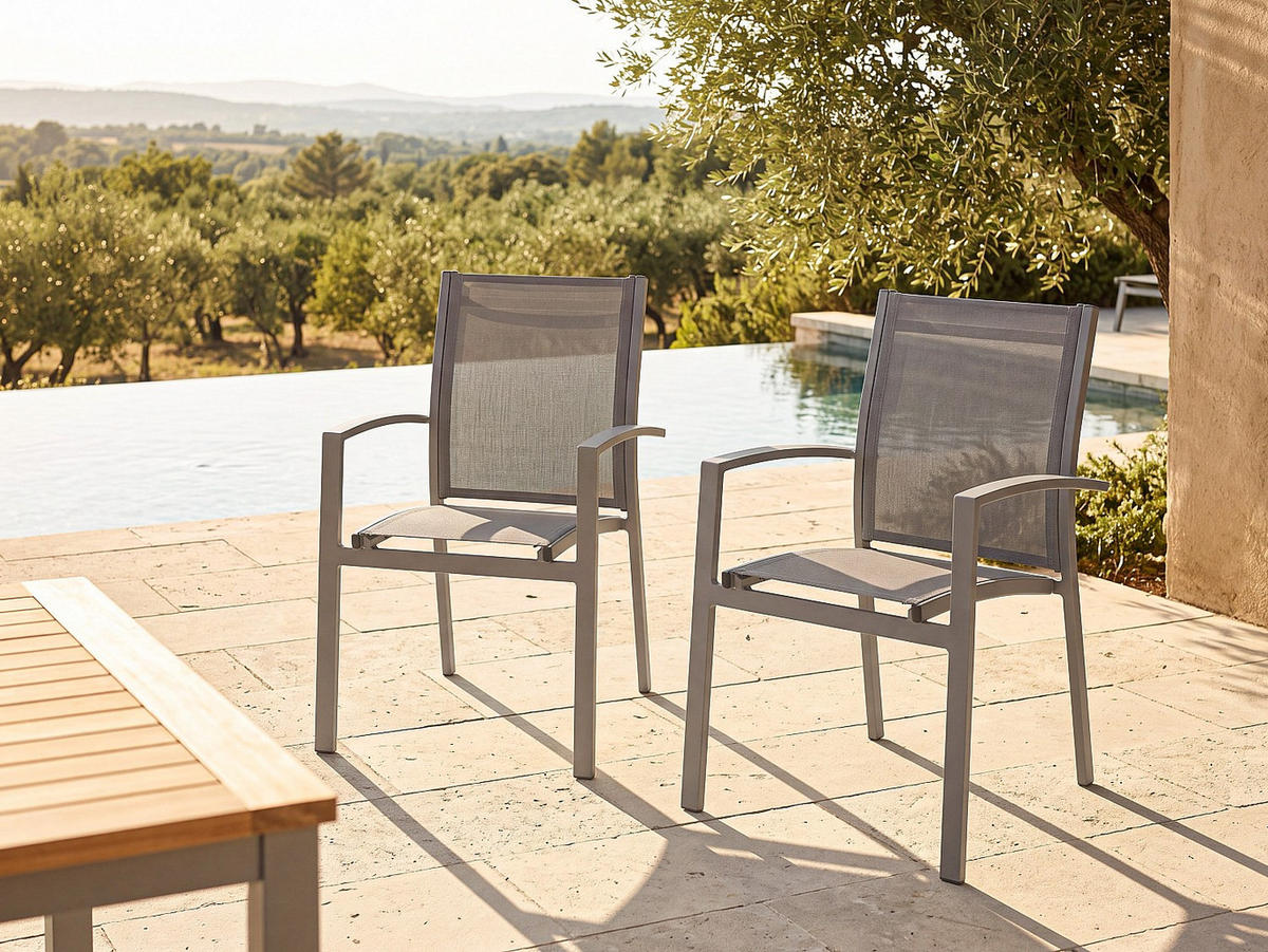GARTENSTUHL - 2 Personen - metall - anthrazitgrau Telto - Anthrazit, Metall (55/89/61cm) - Vente-Unique