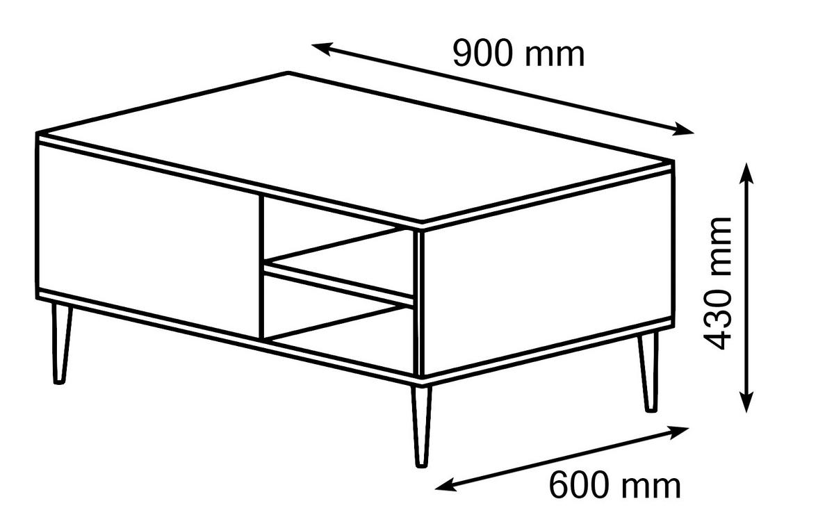 COUCHTISCH Schwarz, Gold 90/43/60 - Schwarz, Holzwerkstoff (60/90/43cm) - RAUMHIRSCH FURNITURE