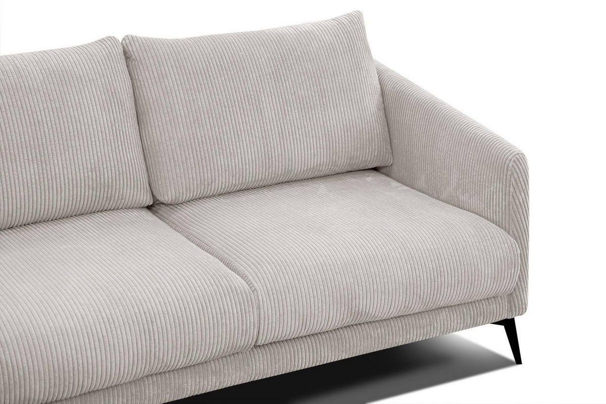 ECKSOFA VILT 4-Sitzer, weiß - Schwarz/Weiß, Holzwerkstoff/Textil (156/255cm) - Courtois Laville