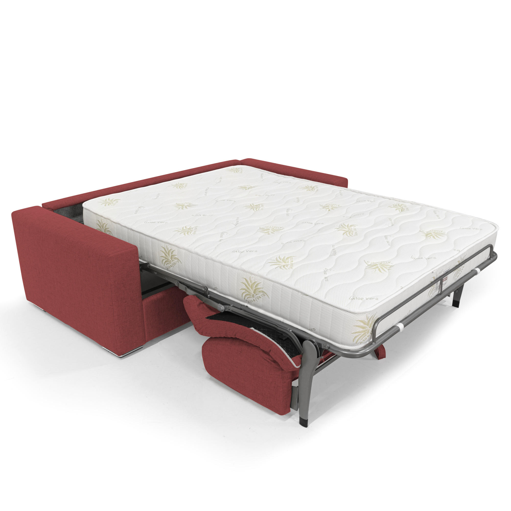 SCHLAFSOFA Nixon - Rot, Textil (220/93/96cm) - Divani.store