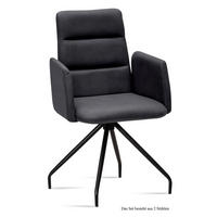 ARMLEHNSTUHL (2er-Set) Devora 52x92x60 Schwarz/Anthrazit - Anthrazit/Schwarz, Kunststoff (60/92/52cm) - 58aufmkessel