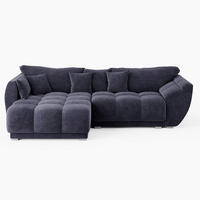 ECKSOFA LARGO Links Dunkelgrau Velours Premium L-Form Couch mit Schlaffunktion & Bettkasten - Dunkelgrau/Schwarz, Holz (180/285cm) - Barchello