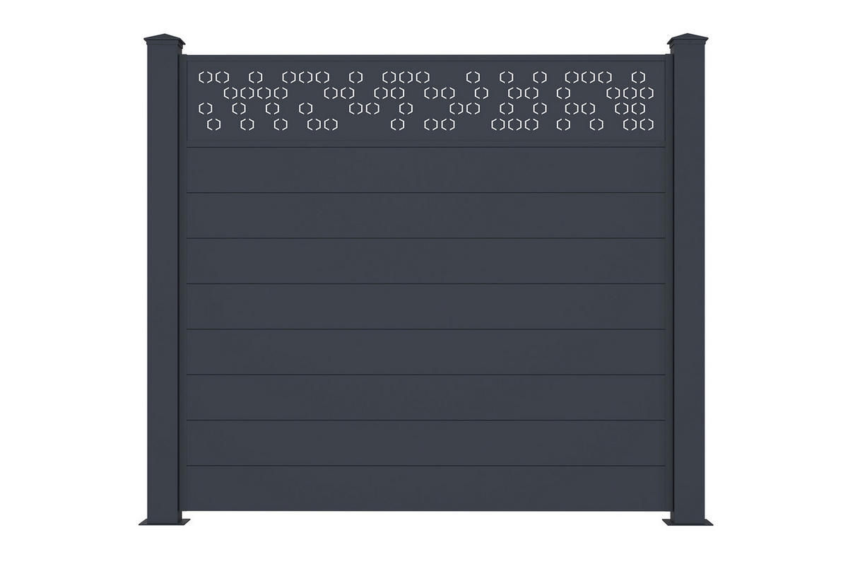 SICHTSCHUTZZAUN 2er-Set Adula grau 1,9m H.170cm aluminium - Grau, Metall (378/166cm) - Casanoov