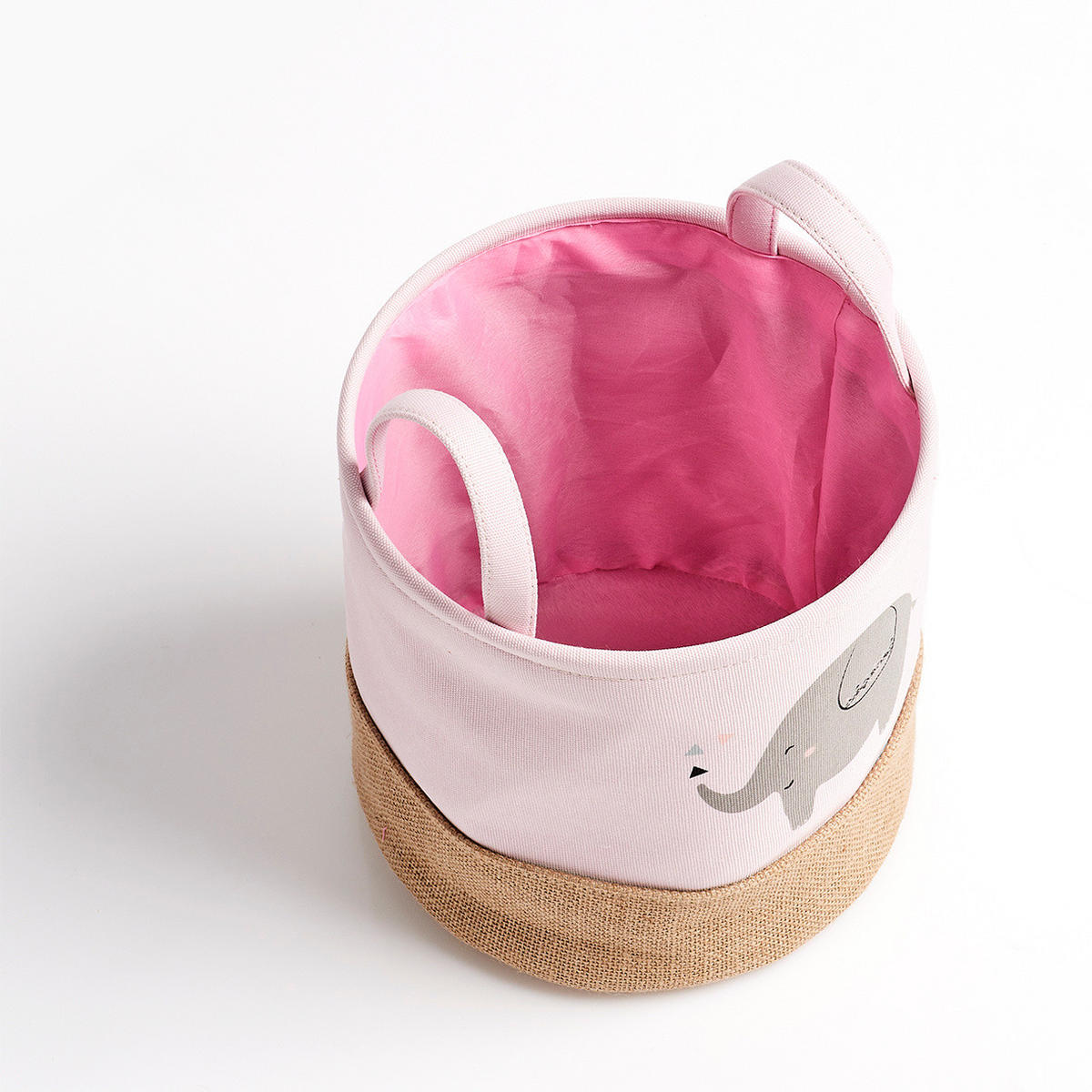 STOFFKORB mit Tragegriffen 25/25/25 cm - Rosa, Textil (25/25cm) - ZELLER