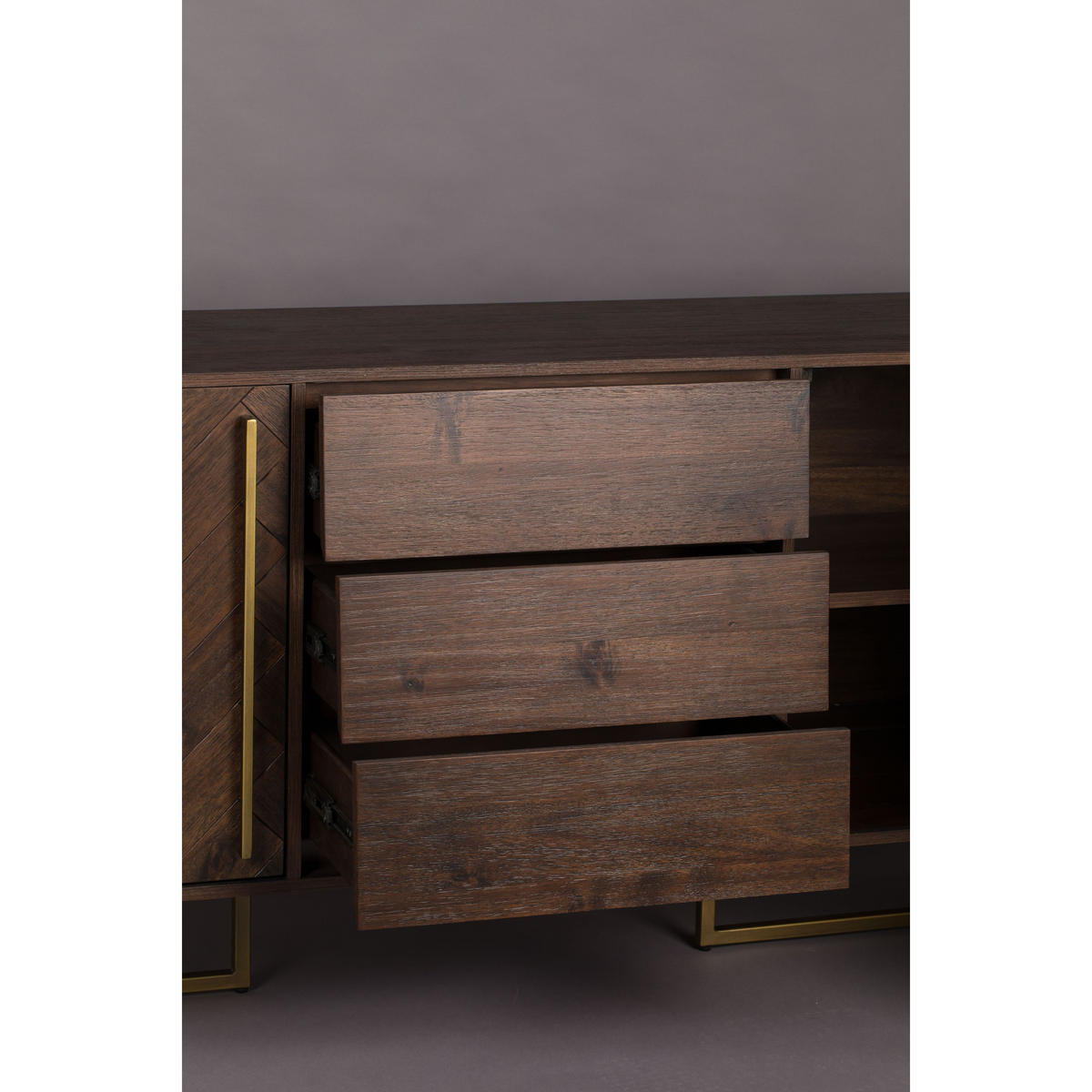 SIDEBOARD Klasse Hoch Dunkelbraun - Braun, Holz (180/80/45cm) - Dutchbone