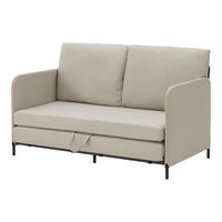 SCHLAFSOFA Soini - Beige, Textil/Metall (125/78/67cm) - [en.casa]