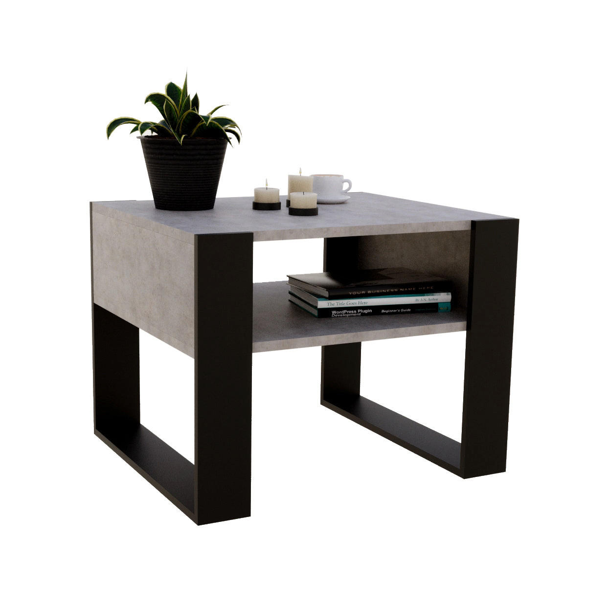 COUCHTISCH KARO 65 - Multicolor/Schwarz, Holz (53.6/65/45cm) - Mat-Haus