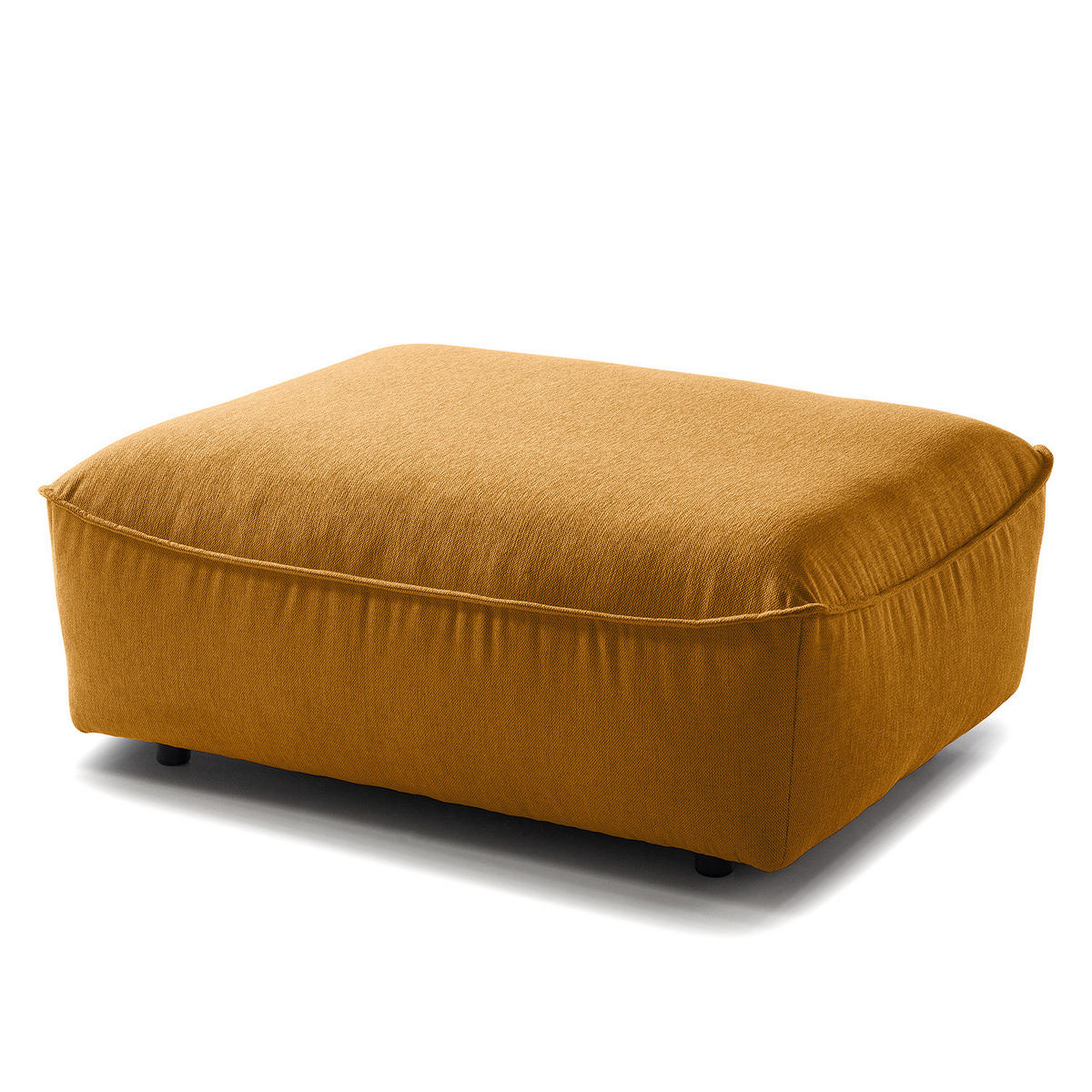 POLSTERHOCKER - Schwarz/Orange, Kunststoff/Textil (99/40/82cm) - home24