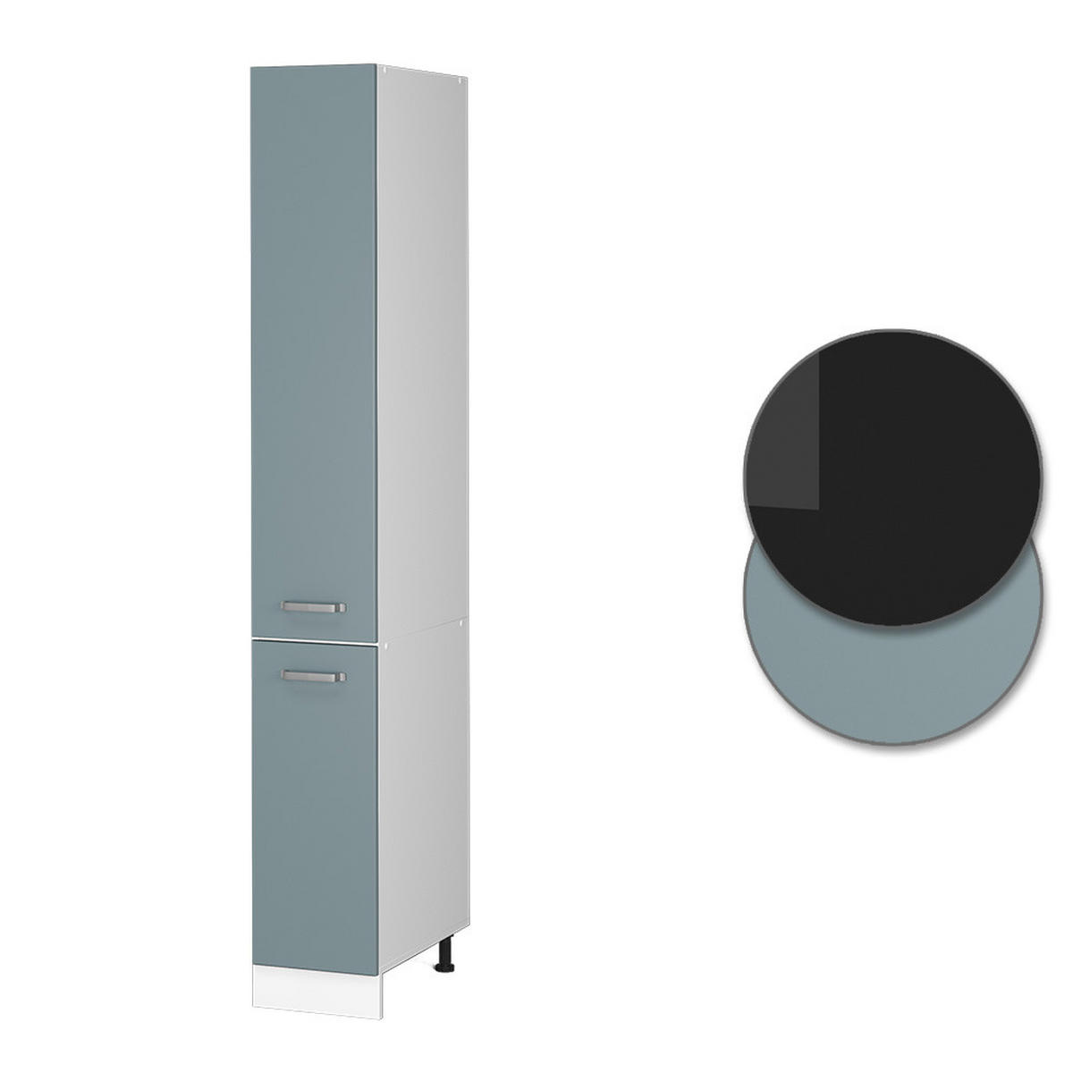 HOCHSCHRANK R-Line Blau-Grau 30 cm mit Türen - Blaugrau/Weiß, Holzwerkstoff (30/207/57.2cm) - Vicco