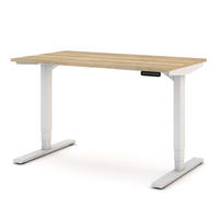 SCHREIBTISCH Elektrisch höhenverstellbarer Schreibtisch Y-Line Eiche Natura Signalweiß 120/70/62-127cm - Weiß/Eiche Artisan, Holzwerkstoff/Metall (70/120/127cm) - ASSMANN