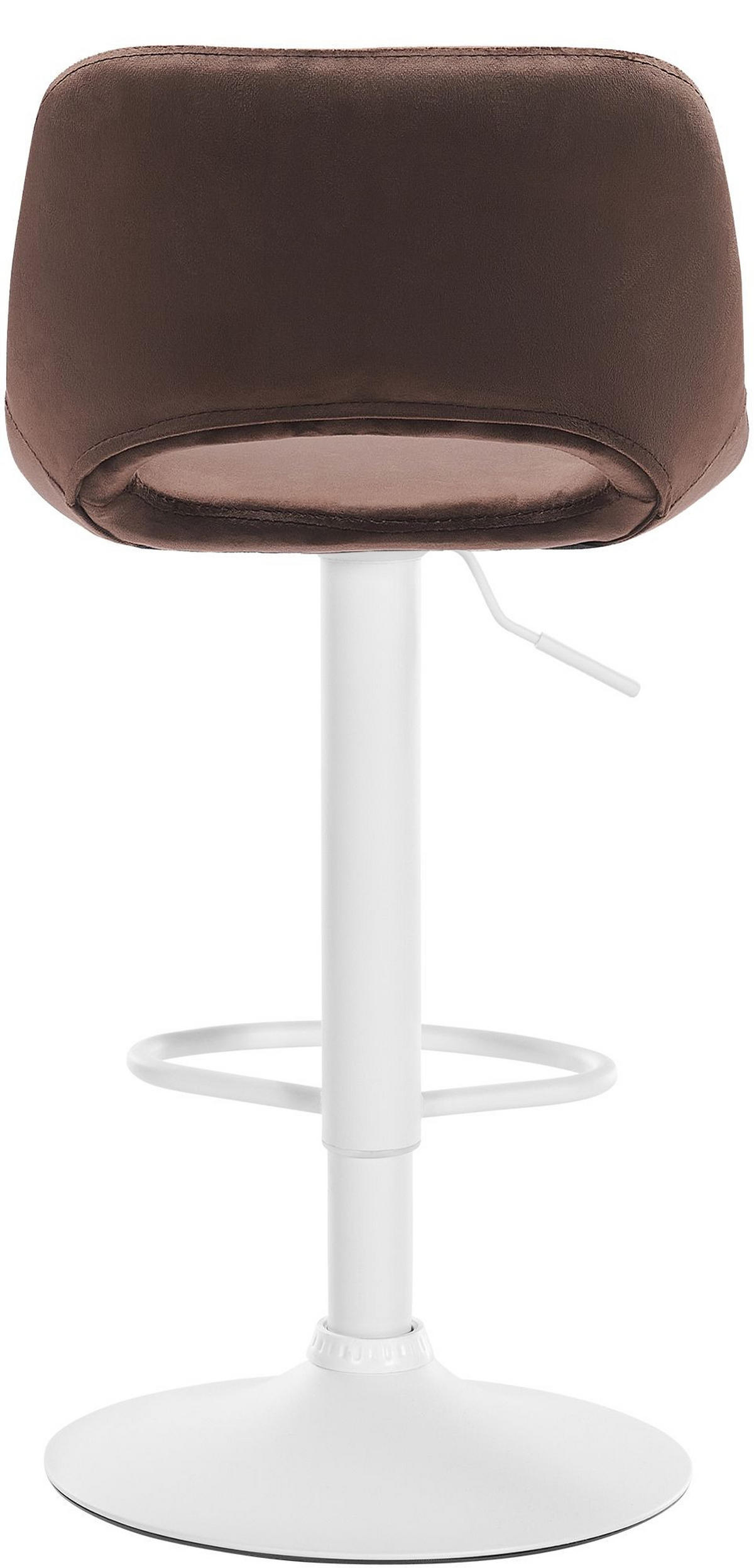 BARHOCKER JAKSON Braun Samt Weiß - Braun, Textil/Metall (42/86/46cm) - DELUKE
